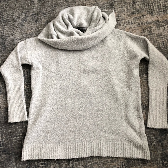 French Connection Fuzzy Grey Cowl Neck Sweater Sm - Picture 5 of 9